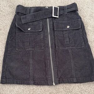 F&F Charcoal Corduroy Mini Skirt with Belt